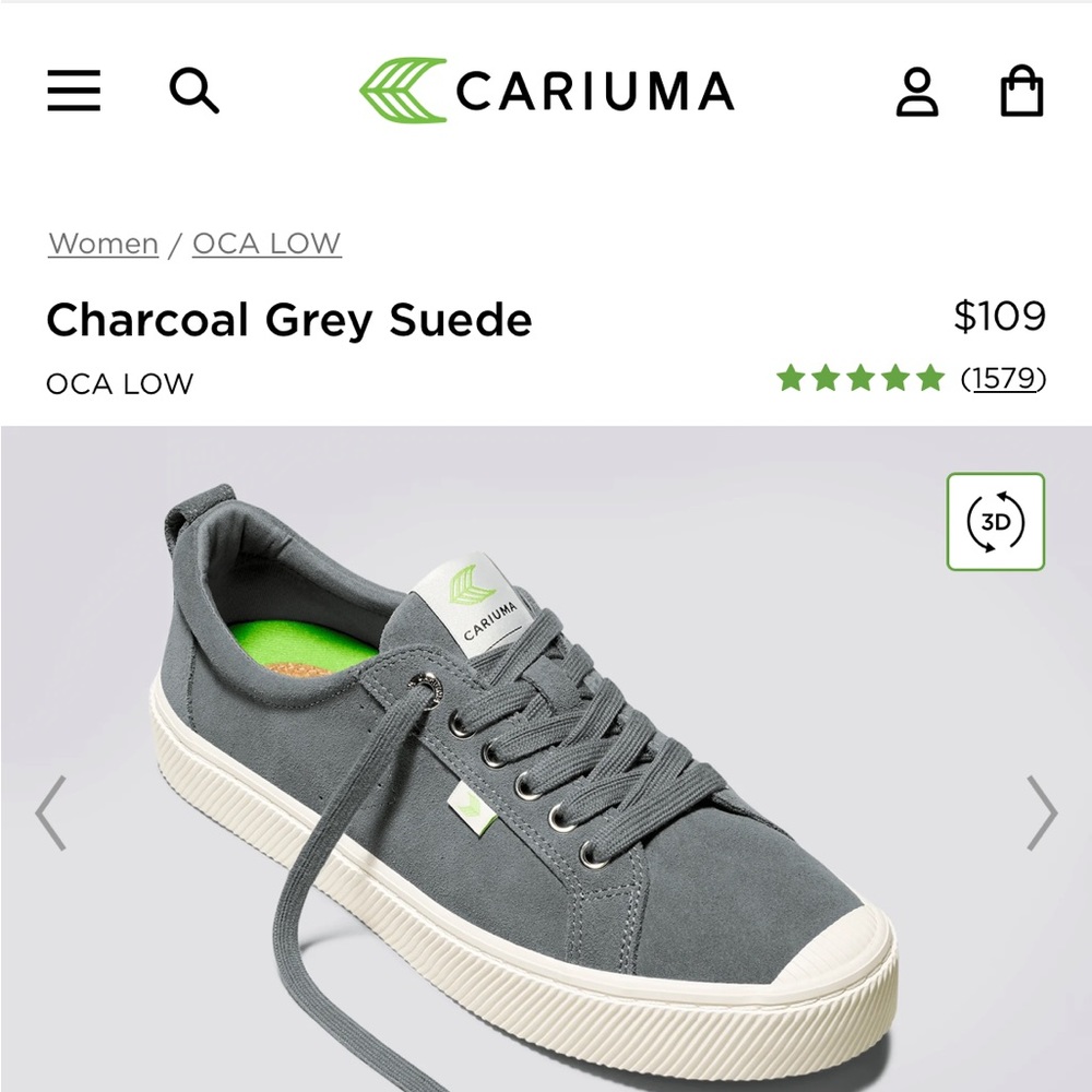 Cariuma Oca Low Charcoal Grey Suede Sneaker Women’s